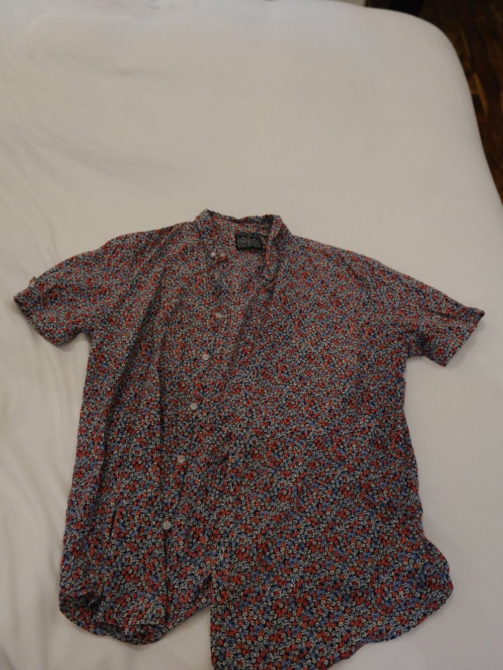 Straight Faded Men's Floral Short Sleeve Shirt XL